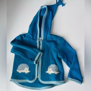 Hanna Andersson Blue Kids Jacket with Hedgehog Pockets